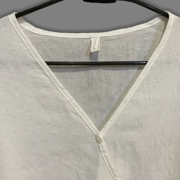 Cotton Linen Diagonal Button Down Formal Shirt - Picture 3 of 6